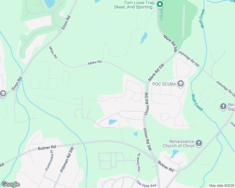 map of restaurants, bars, coffee shops, grocery stores, and more near 5619 Halsey Trace Southwest in Atlanta