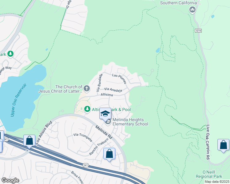 map of restaurants, bars, coffee shops, grocery stores, and more near 32 Vía Anadeja in Rancho Santa Margarita