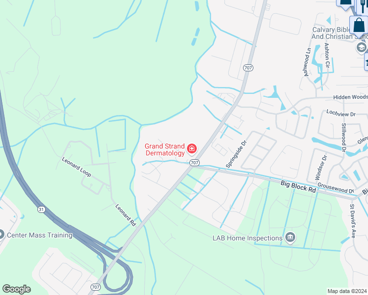map of restaurants, bars, coffee shops, grocery stores, and more near 200 Portsmith Drive in Myrtle Beach