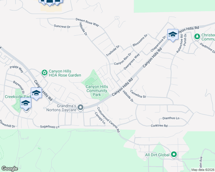 map of restaurants, bars, coffee shops, grocery stores, and more near 34173 Shasta Drive in Lake Elsinore