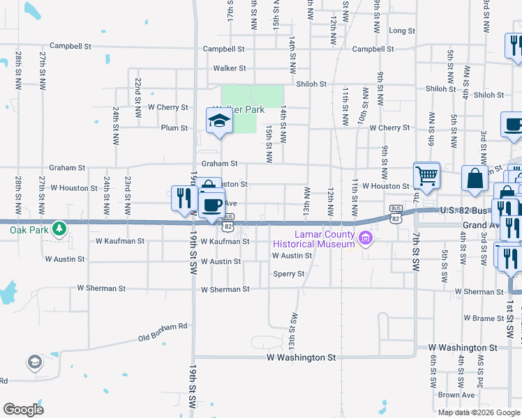 map of restaurants, bars, coffee shops, grocery stores, and more near 1529 Maple Avenue in Paris