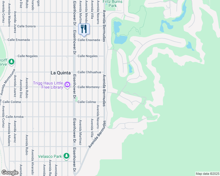 map of restaurants, bars, coffee shops, grocery stores, and more near 53180 Del Gato Dr in La Quinta