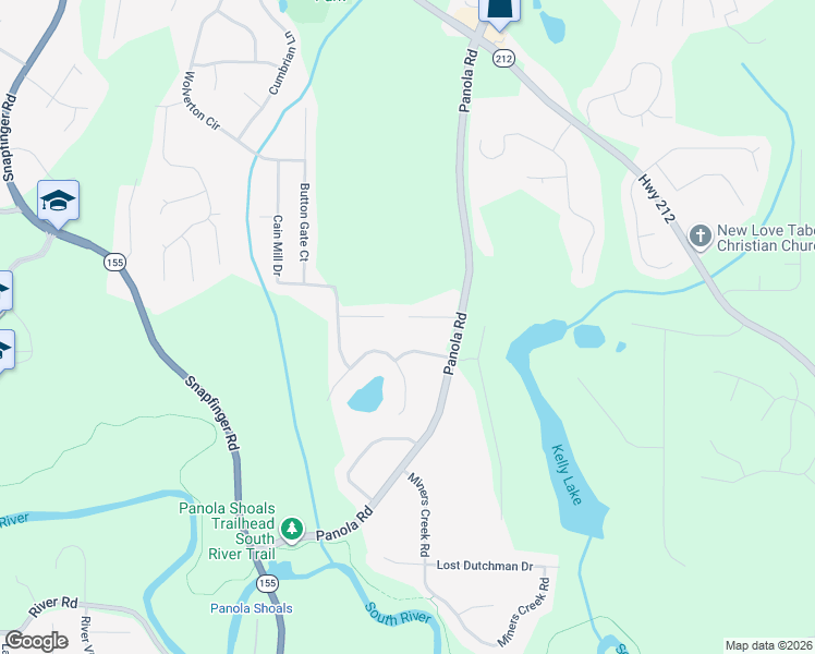 map of restaurants, bars, coffee shops, grocery stores, and more near 5103 Twin Lakes Drive in Stonecrest