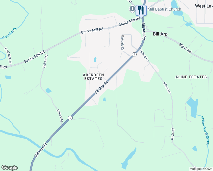 map of restaurants, bars, coffee shops, grocery stores, and more near 5326 Georgia 5 in Douglasville