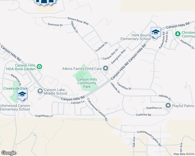 map of restaurants, bars, coffee shops, grocery stores, and more near 34171 Renton Drive in Lake Elsinore