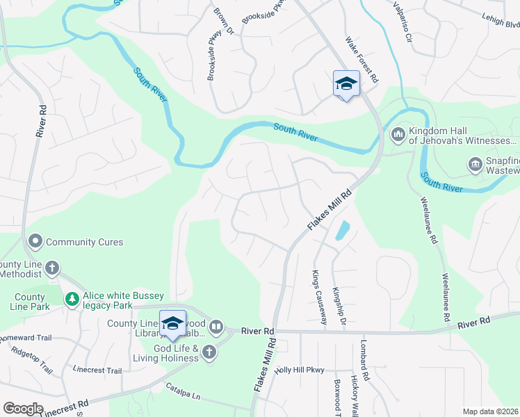 map of restaurants, bars, coffee shops, grocery stores, and more near 4061 Faron Court in Ellenwood
