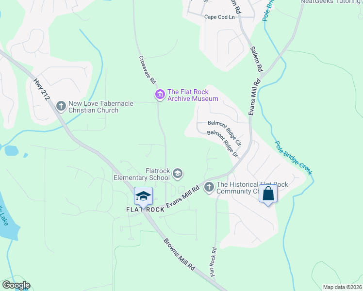 map of restaurants, bars, coffee shops, grocery stores, and more near 4068 Crossvale Road in Stonecrest