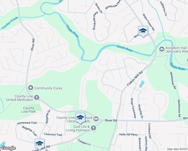 map of restaurants, bars, coffee shops, grocery stores, and more near 3840 Natalie Way in Ellenwood