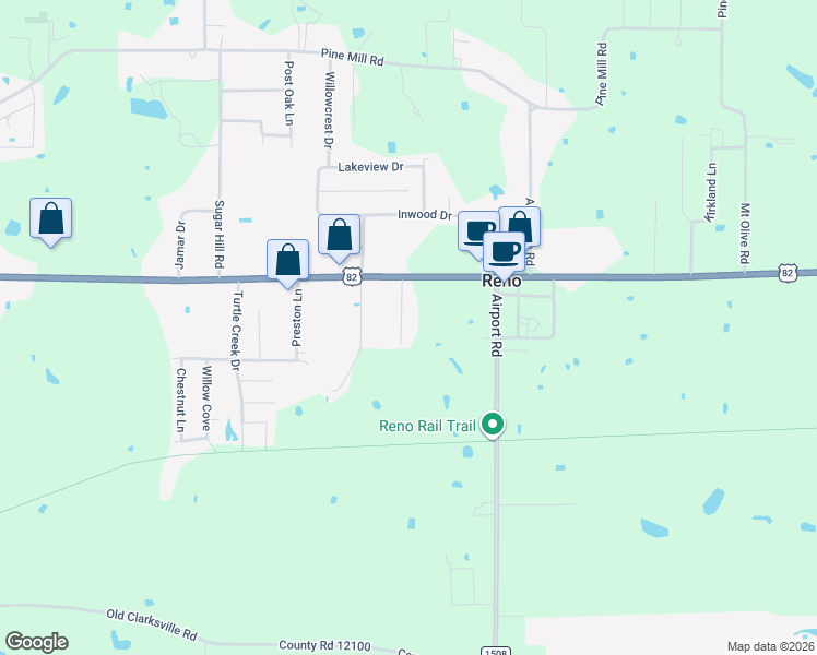 map of restaurants, bars, coffee shops, grocery stores, and more near 155 Cozy Lane in Reno