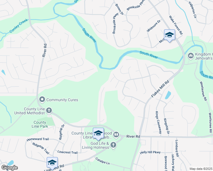 map of restaurants, bars, coffee shops, grocery stores, and more near 3829 Natalie Court in Ellenwood