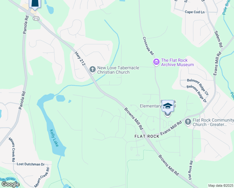 map of restaurants, bars, coffee shops, grocery stores, and more near 5624 Browns Mill Road in Stonecrest