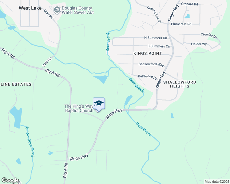map of restaurants, bars, coffee shops, grocery stores, and more near 5301 Caitlin Lane in Douglasville