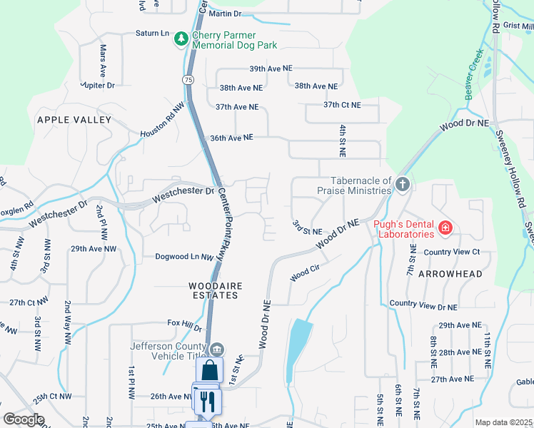 map of restaurants, bars, coffee shops, grocery stores, and more near 3341 Chase Lane in Birmingham