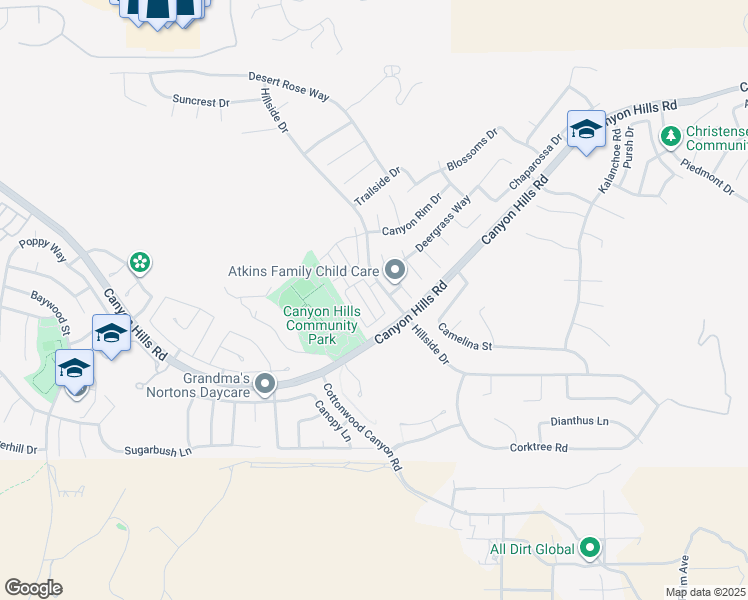 map of restaurants, bars, coffee shops, grocery stores, and more near 34169 Carissa Drive in Lake Elsinore