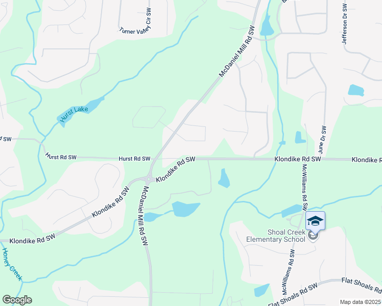 map of restaurants, bars, coffee shops, grocery stores, and more near 2555 Klondike Road Southwest in Conyers
