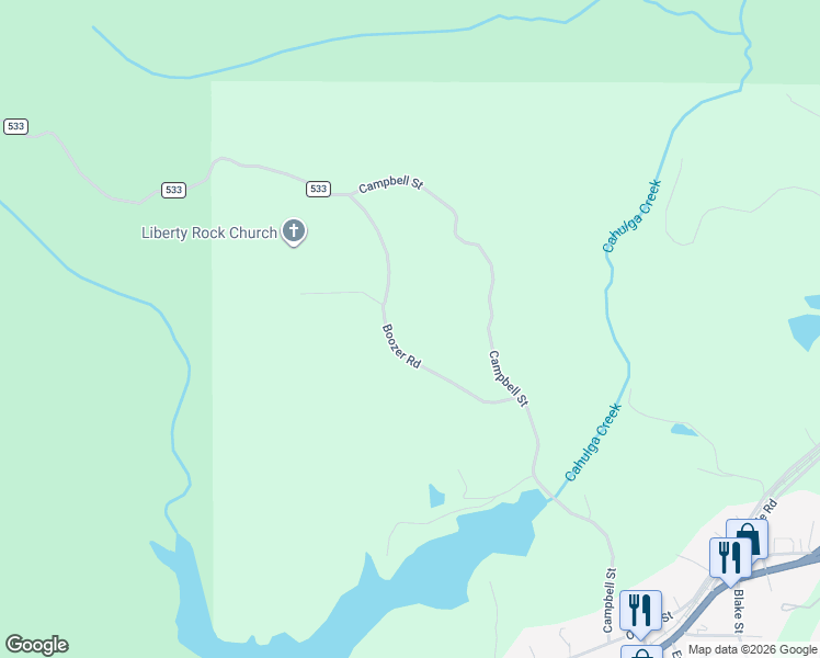 map of restaurants, bars, coffee shops, grocery stores, and more near 908 Boozer Road in Heflin