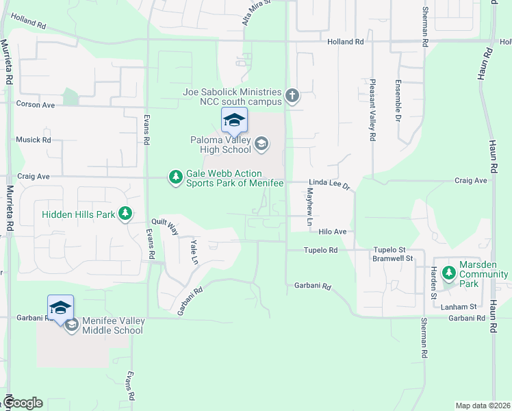 map of restaurants, bars, coffee shops, grocery stores, and more near 31507 Walsh Lane in Menifee