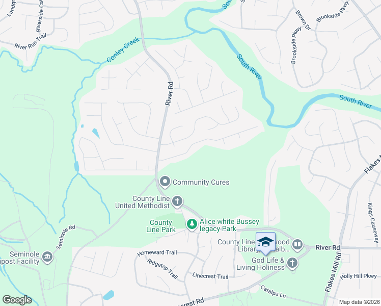 map of restaurants, bars, coffee shops, grocery stores, and more near 3565 Mortons Landing Drive in Ellenwood