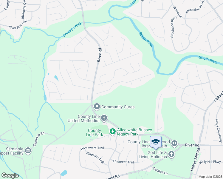 map of restaurants, bars, coffee shops, grocery stores, and more near 3565 Mortons Landing Drive in Ellenwood