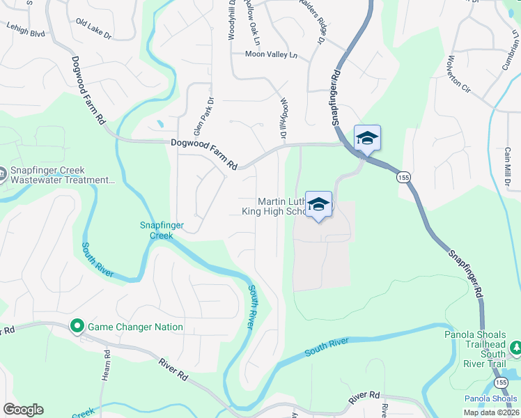 map of restaurants, bars, coffee shops, grocery stores, and more near 4194 Donna Way in Stonecrest