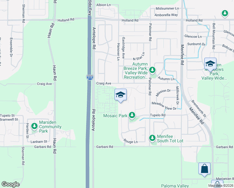 map of restaurants, bars, coffee shops, grocery stores, and more near 31601 Navy Sky Drive in Menifee