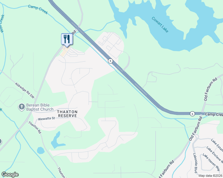 map of restaurants, bars, coffee shops, grocery stores, and more near 3503 Umatilla Lane in Atlanta