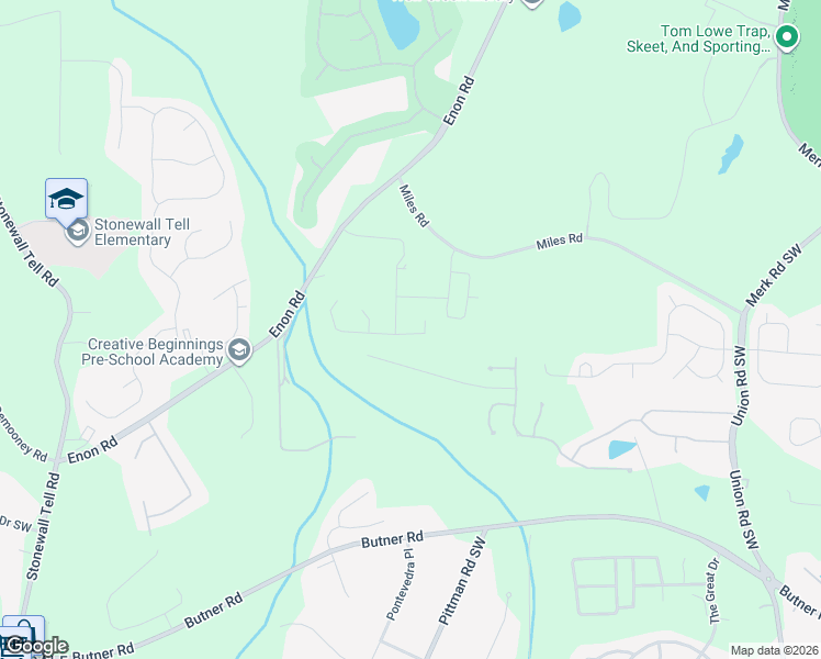 map of restaurants, bars, coffee shops, grocery stores, and more near 5830 Miles Road in College Park