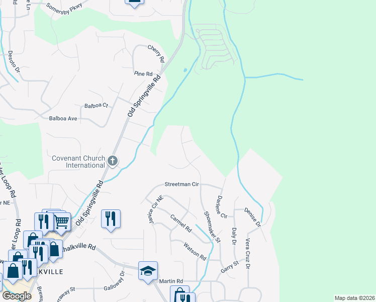 map of restaurants, bars, coffee shops, grocery stores, and more near 2724 Shoemaker Street in Birmingham