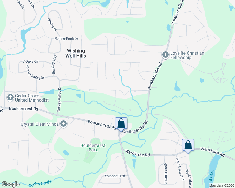 map of restaurants, bars, coffee shops, grocery stores, and more near 4126 Brittany Park Court in Ellenwood