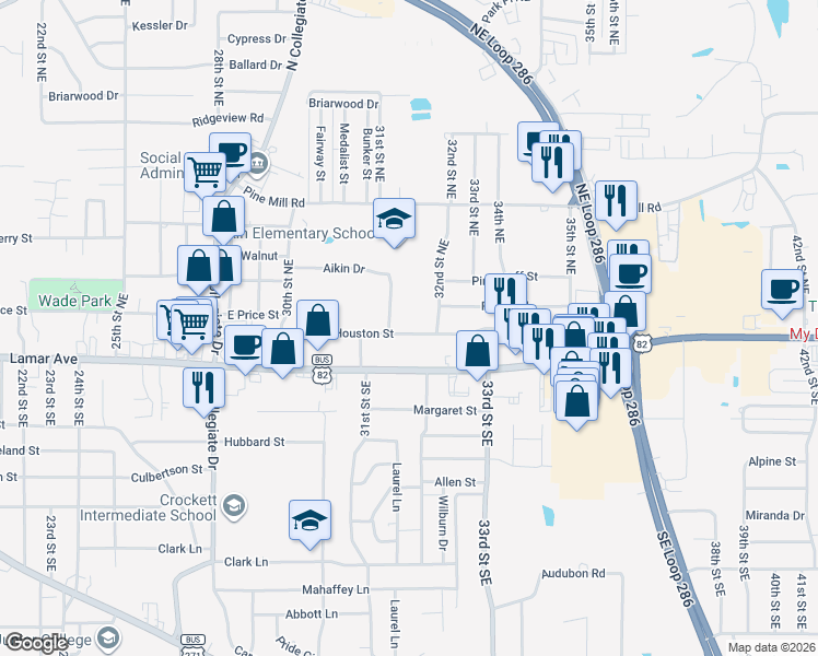 map of restaurants, bars, coffee shops, grocery stores, and more near 3140 East Houston Street in Paris