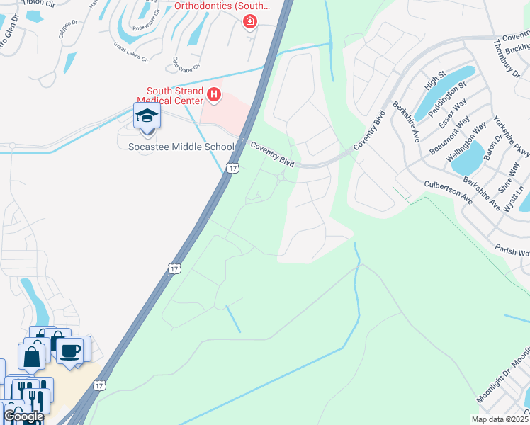 map of restaurants, bars, coffee shops, grocery stores, and more near 826 Kingfisher Dr in Myrtle Beach