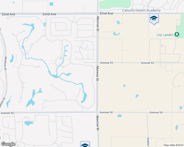 map of restaurants, bars, coffee shops, grocery stores, and more near 53365 Humboldt Boulevard in La Quinta