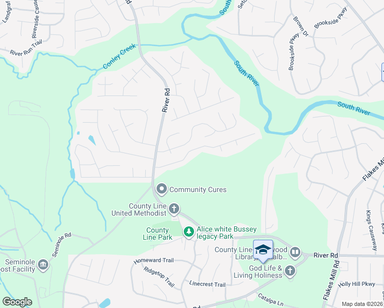 map of restaurants, bars, coffee shops, grocery stores, and more near 3569 Cameron Hills Place in Ellenwood