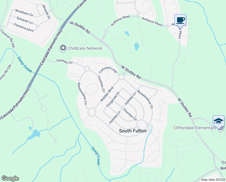 map of restaurants, bars, coffee shops, grocery stores, and more near 724 Walden Boulevard in Atlanta