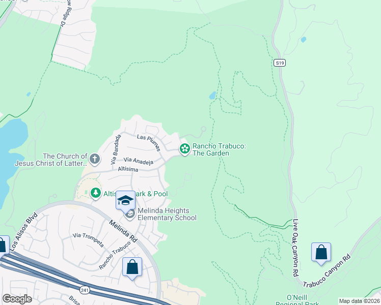 map of restaurants, bars, coffee shops, grocery stores, and more near 29911 Altisima in Rancho Santa Margarita