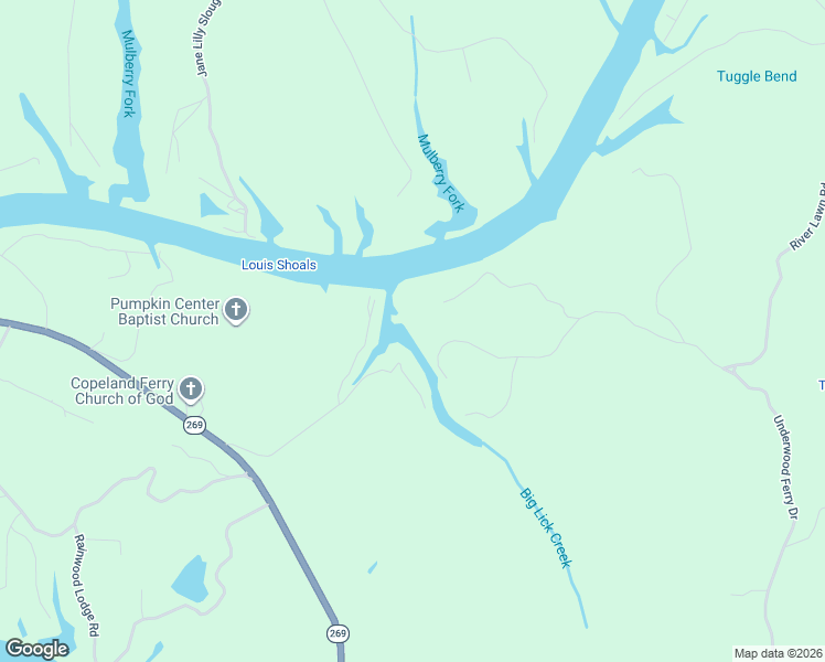 map of restaurants, bars, coffee shops, grocery stores, and more near Henry Baggett Slough in Quinton