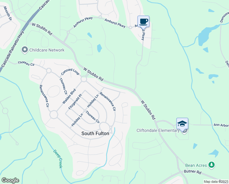 map of restaurants, bars, coffee shops, grocery stores, and more near 250 Lawrence Place in Atlanta