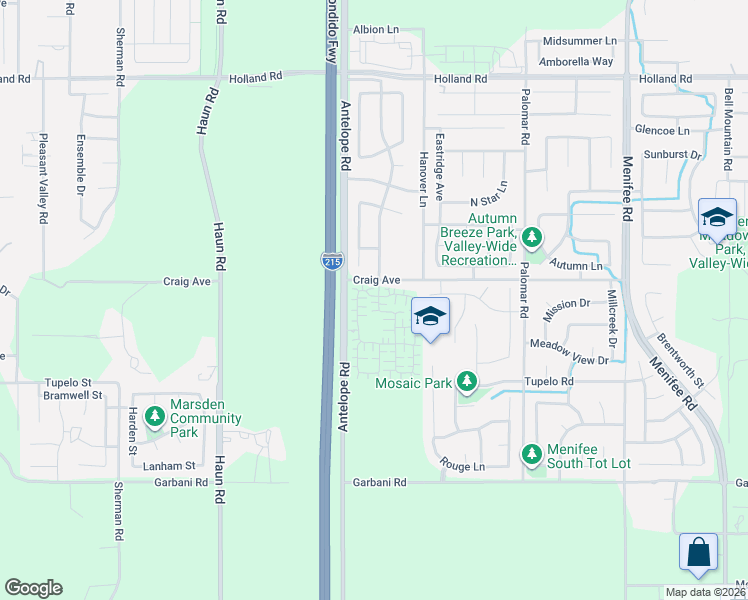 map of restaurants, bars, coffee shops, grocery stores, and more near 31488 Hallwood Court in Menifee