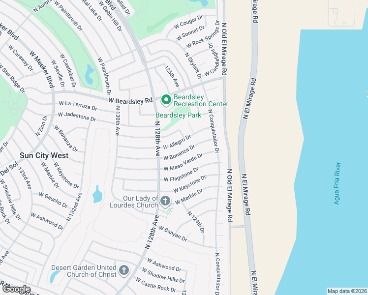 map of restaurants, bars, coffee shops, grocery stores, and more near 12515 West Allegro Drive in Sun City West