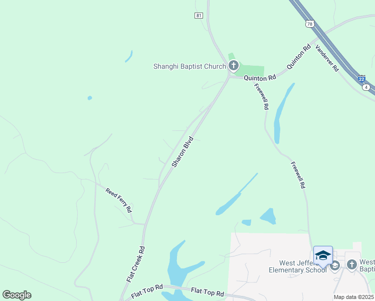 map of restaurants, bars, coffee shops, grocery stores, and more near 7347 Sharon Boulevard in Quinton