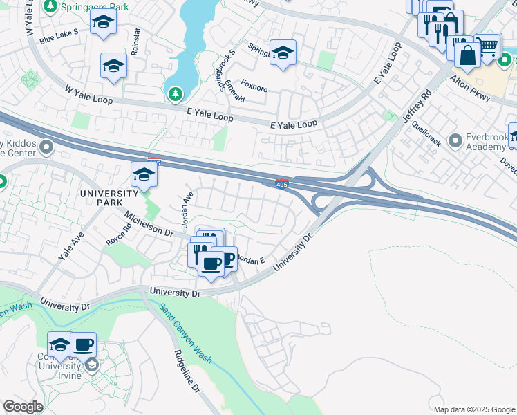 map of restaurants, bars, coffee shops, grocery stores, and more near 8 Dogwood South in Irvine