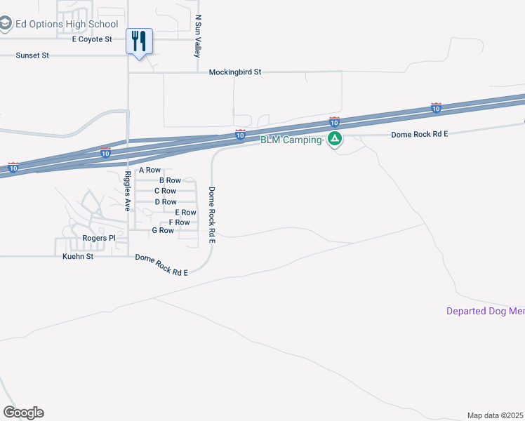 map of restaurants, bars, coffee shops, grocery stores, and more near in Quartzsite