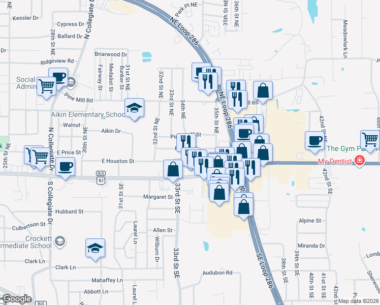 map of restaurants, bars, coffee shops, grocery stores, and more near 3345 Robin Road in Paris