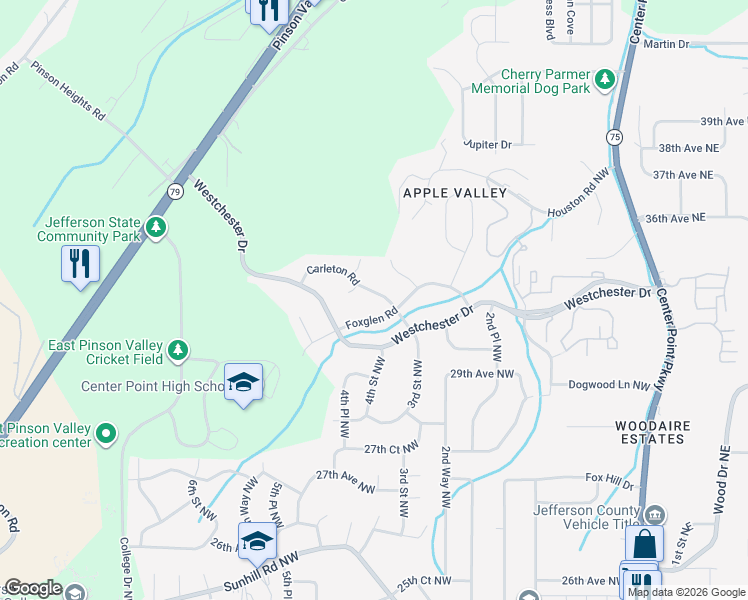 map of restaurants, bars, coffee shops, grocery stores, and more near 3013 Carleton Road in Birmingham