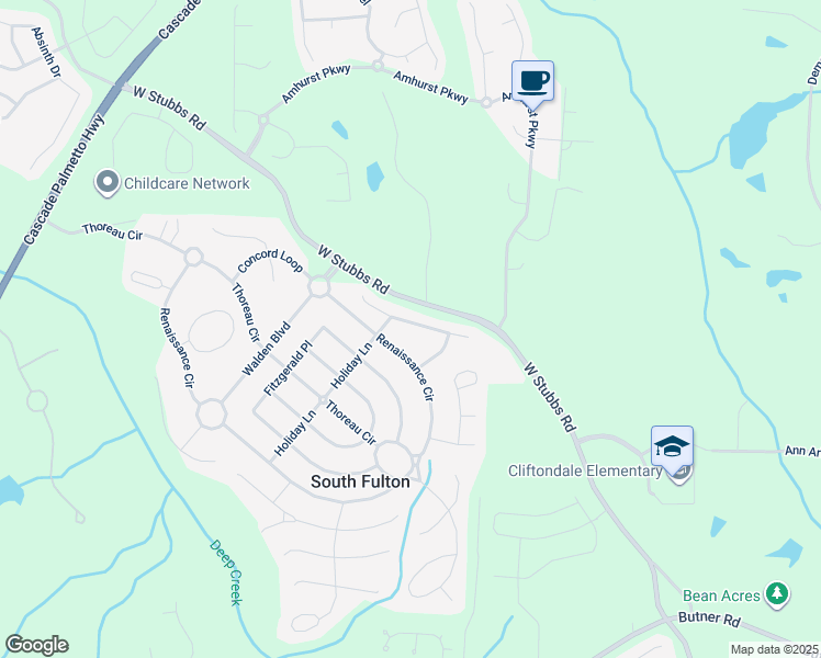 map of restaurants, bars, coffee shops, grocery stores, and more near 280 Lawrence Place in Atlanta