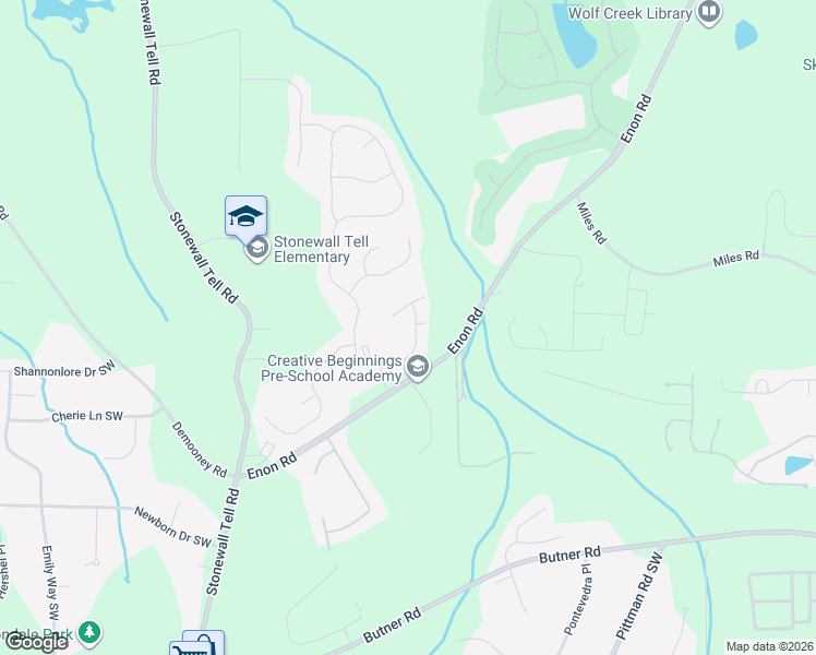 map of restaurants, bars, coffee shops, grocery stores, and more near 6081 Glencedar Lane in Atlanta