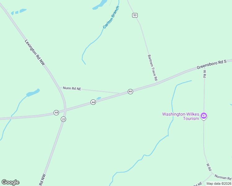 map of restaurants, bars, coffee shops, grocery stores, and more near 285 Nunn Road Northeast in Crawfordville