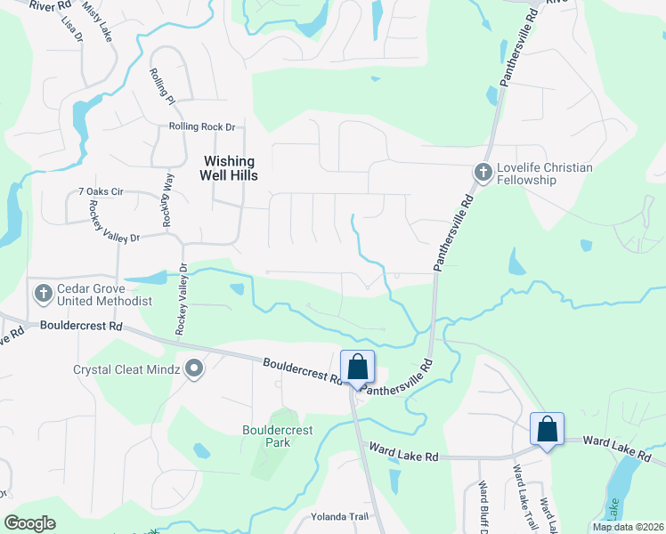 map of restaurants, bars, coffee shops, grocery stores, and more near 2530 Brittany Park Lane in Ellenwood