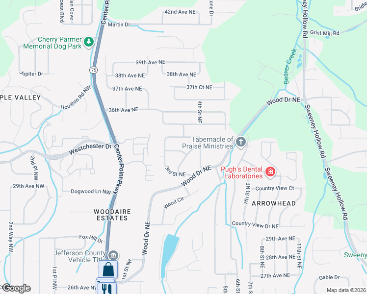 map of restaurants, bars, coffee shops, grocery stores, and more near 318 33rd Avenue Northeast in Center Point