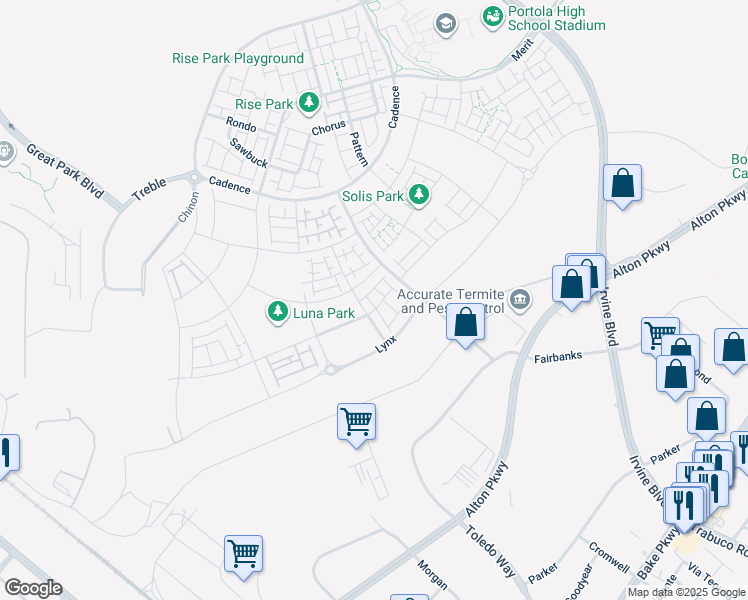 map of restaurants, bars, coffee shops, grocery stores, and more near 6 Jenner in Irvine